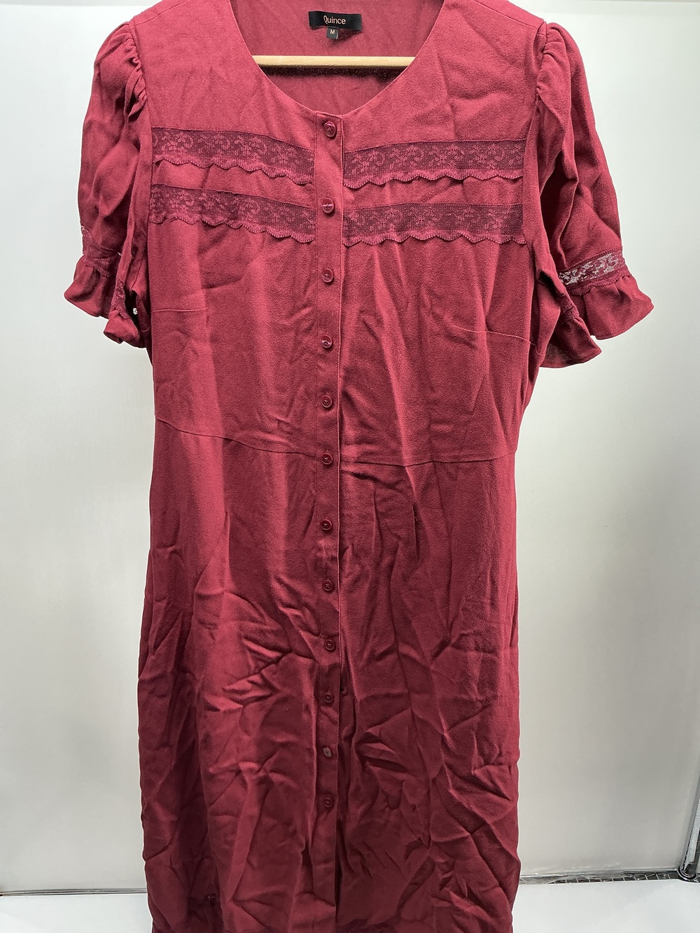 Lightweight Crepe Lace Inset Midi Dress